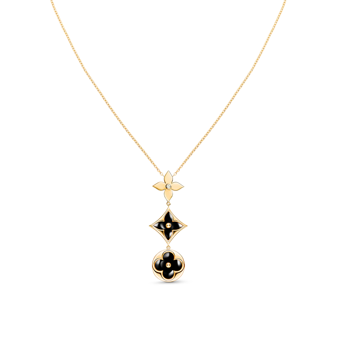 [Azure Tears]STAR AND SUN ONYX ROSE GOLD NECKLACE