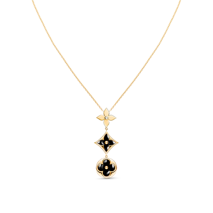 [Azure Tears]STAR AND SUN ONYX ROSE GOLD NECKLACE