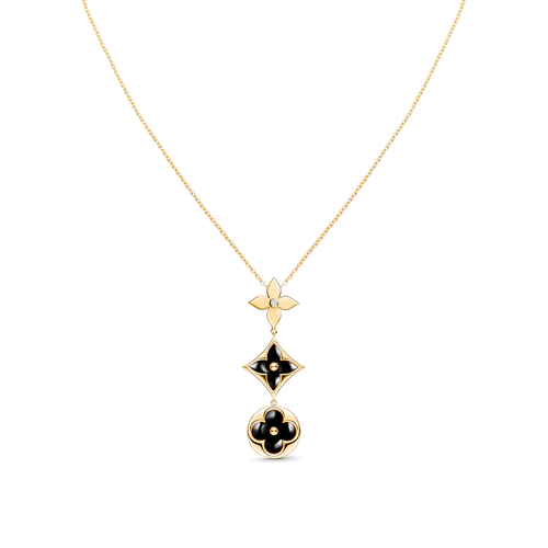 [Azure Tears]STAR AND SUN ONYX ROSE GOLD NECKLACE