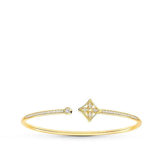 [Azure Tears]IDYLLE GOLD OPEN BRACELET DIAMOND PAVED
