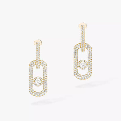 [Azure Tears]SO MOVE XL FULL-PAVÉ DIAMOND PENDANT EARRINGS