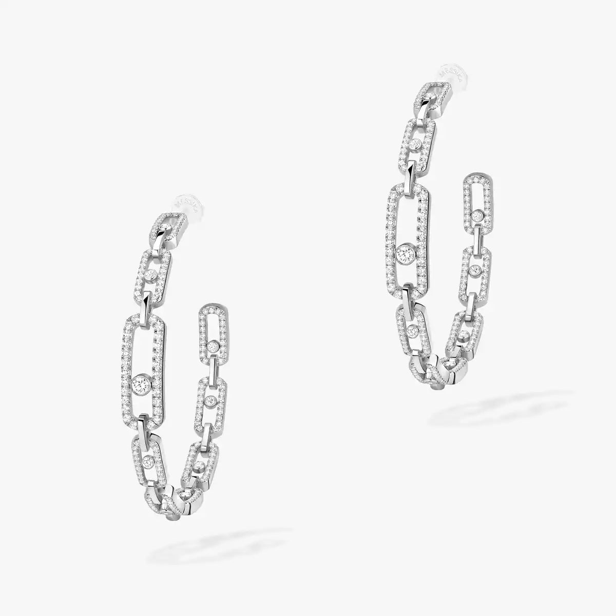 [Azure Tears]MOVE LINK KINETIC DIAMOND HOOP EARRINGS