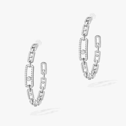 [Azure Tears]MOVE LINK KINETIC DIAMOND HOOP EARRINGS