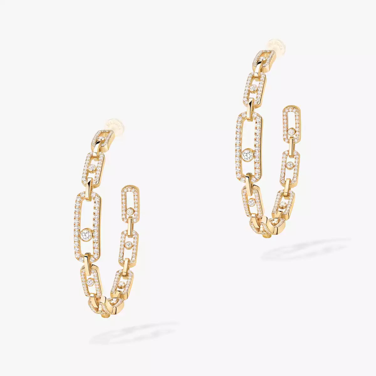 [Azure Tears]MOVE LINK KINETIC DIAMOND HOOP EARRINGS