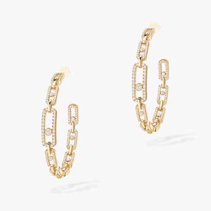 [Azure Tears]MOVE LINK KINETIC DIAMOND HOOP EARRINGS