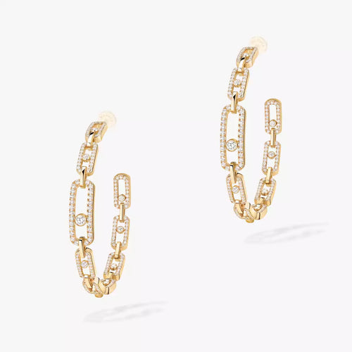 [Azure Tears]MOVE LINK KINETIC DIAMOND HOOP EARRINGS