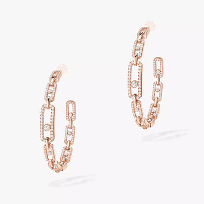 [Azure Tears]MOVE LINK KINETIC DIAMOND HOOP EARRINGS