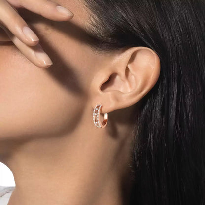 [Azure Tears]MOVE PAVÉ DIAMOND HOOP EARRINGS