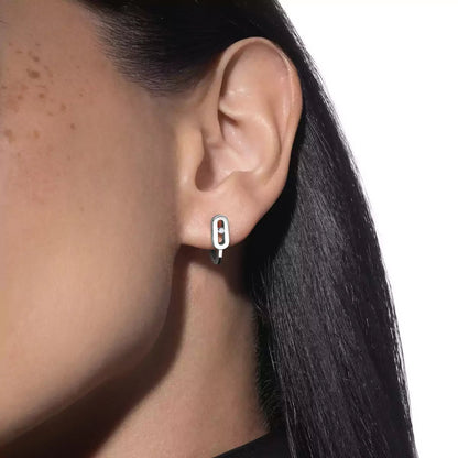 [Azure Tears]MOVE CLASSIQUE MINI DIAMOND HOOP EARRINGS