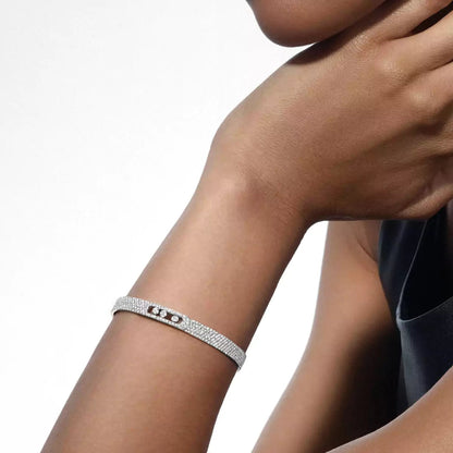 [Azure Tears]MOVE NOA FULL-PAVÉ DIAMOND BANGLE BRACELET