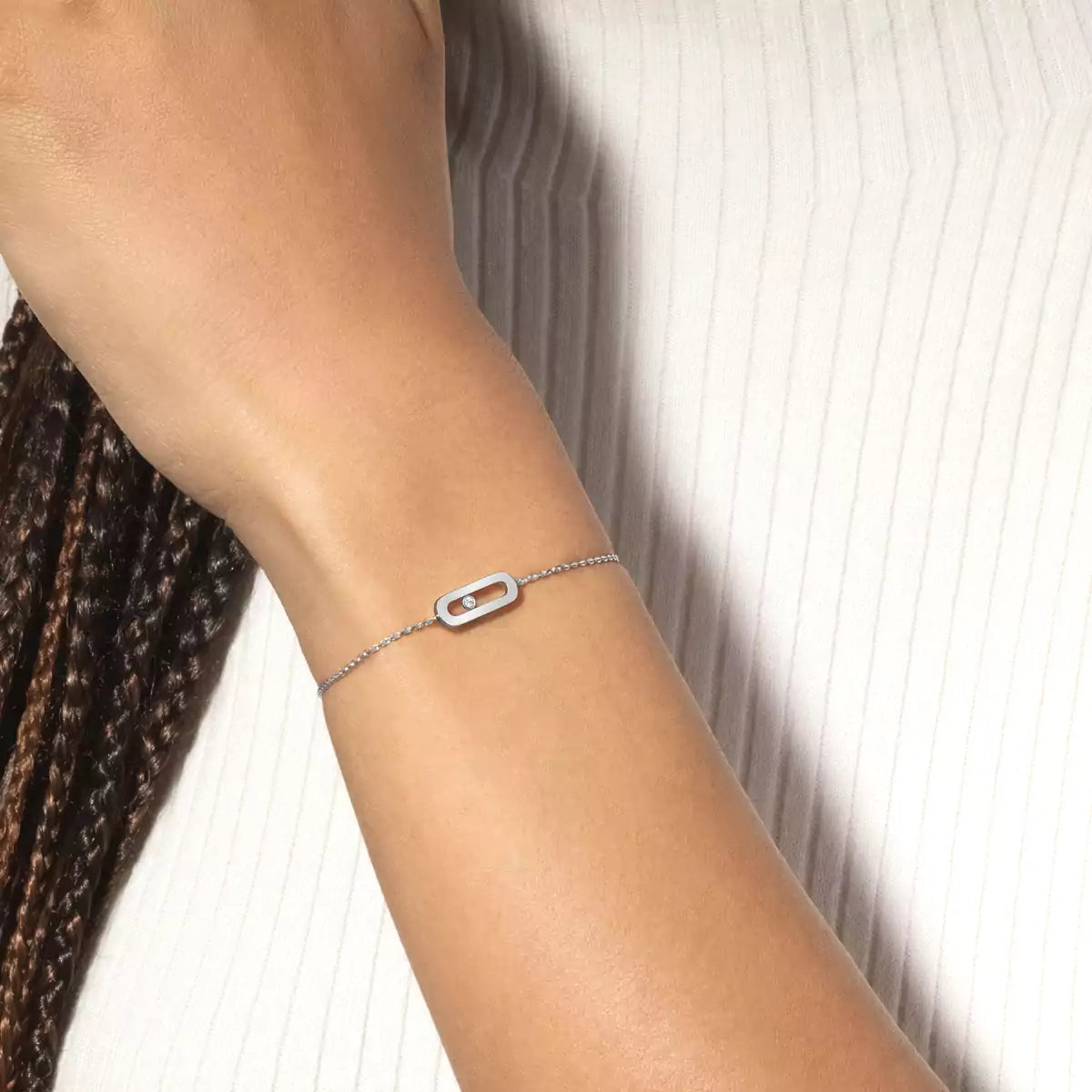 [Azure Tears]MOVE UNO SINGLE DIAMOND BRACELET