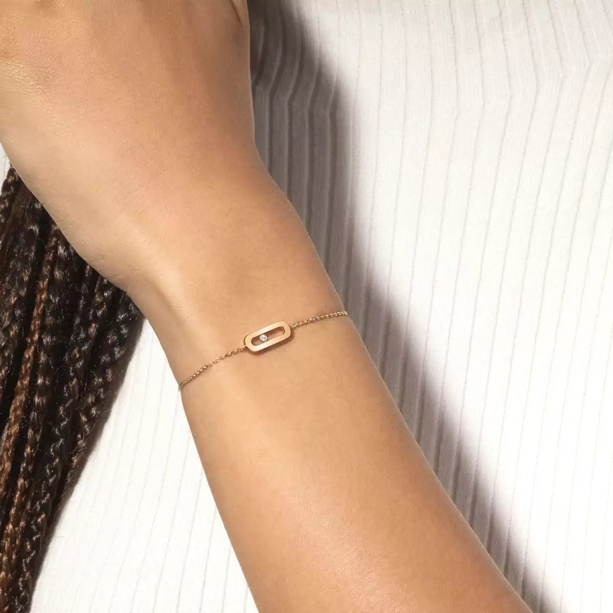 [Azure Tears]MOVE UNO SINGLE DIAMOND BRACELET
