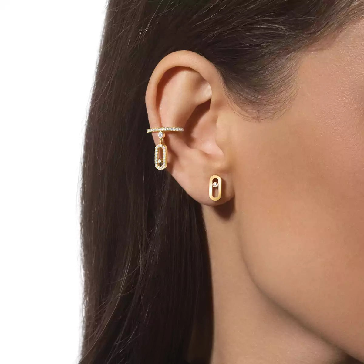 [Azure Tears]MOVE UNO DIAMOND STUD EARRINGS