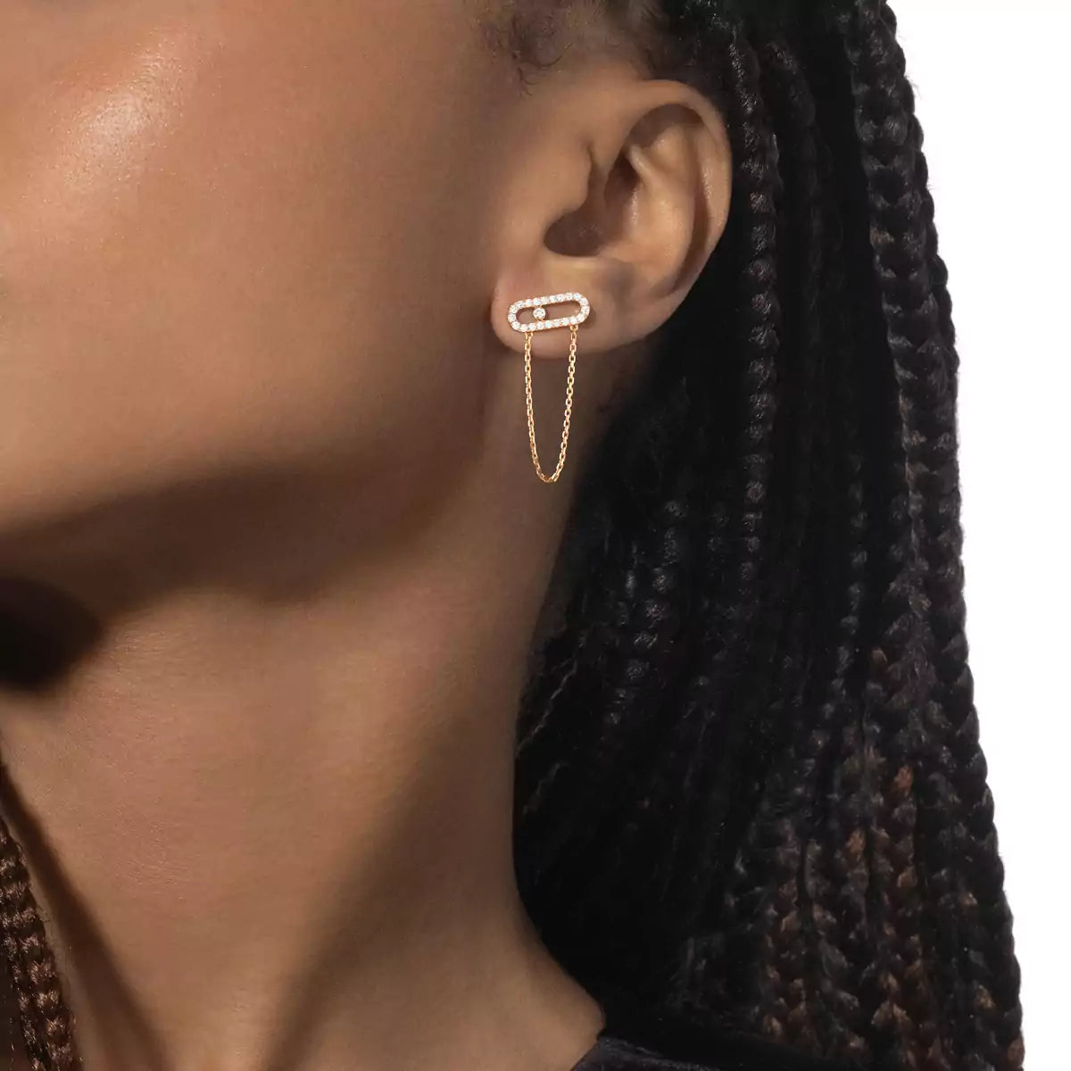 [Azure Tears]MOVE UNO ALL DIAMOND STUD EARRINGS