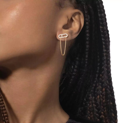 [Azure Tears]MOVE UNO ALL DIAMOND STUD EARRINGS