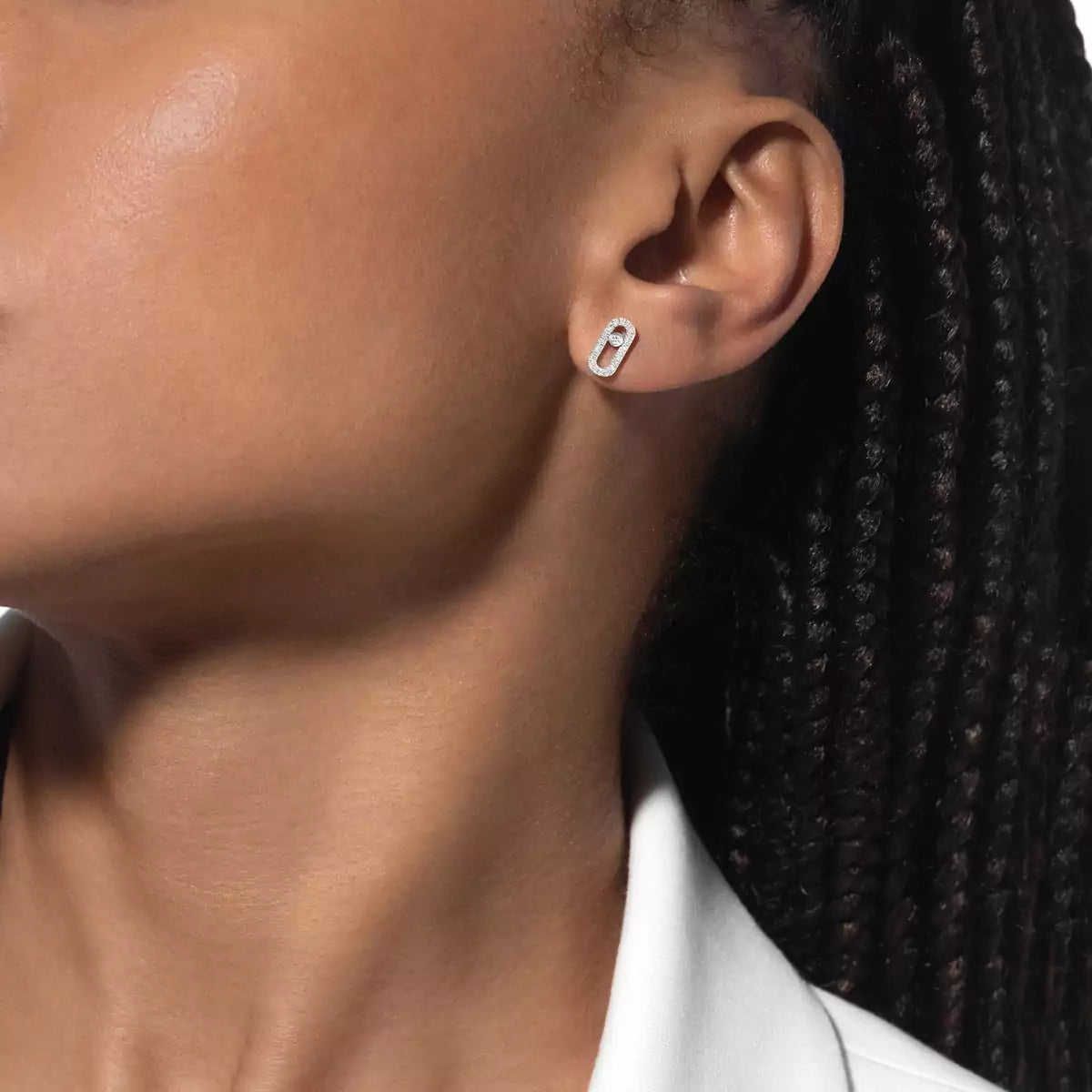 [Azure Tears]MOVE UNO DIAMOND EARRINGS
