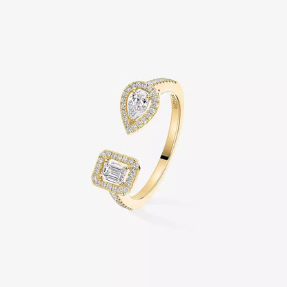 [Azure Tears]OPEN SUGAR CUBE & TEARDROP PAVÉ DIAMOND RING