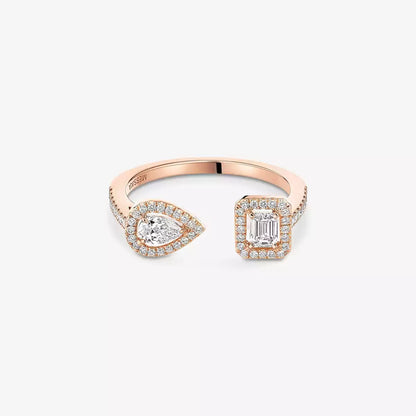 [Azure Tears]OPEN SUGAR CUBE & TEARDROP PAVÉ DIAMOND RING