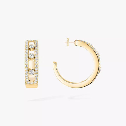 [Azure Tears]MOVE PAVÉ DIAMOND HOOP EARRINGS