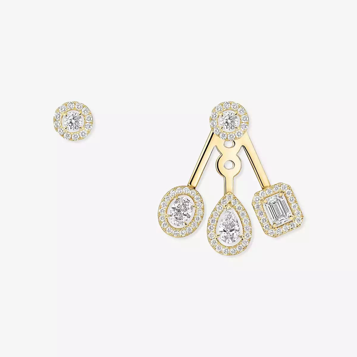 [Azure Tears]MY TWIN TRIO DIAMOND EARRINGS