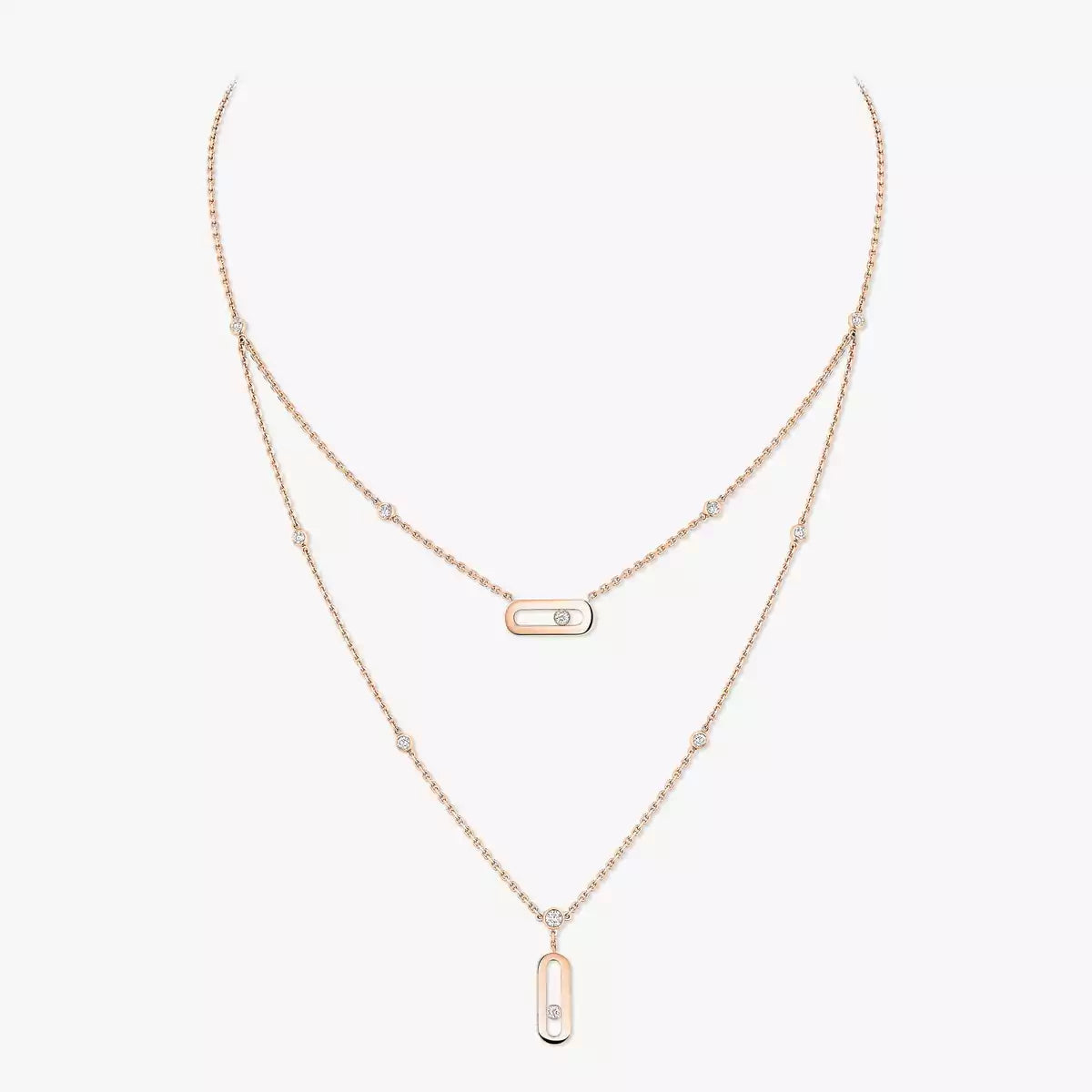 [Azure Tears]MOVE UNO DOUBLE-PENDANT NECKLACE