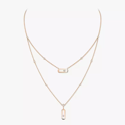 [Azure Tears]MOVE UNO DOUBLE-PENDANT NECKLACE