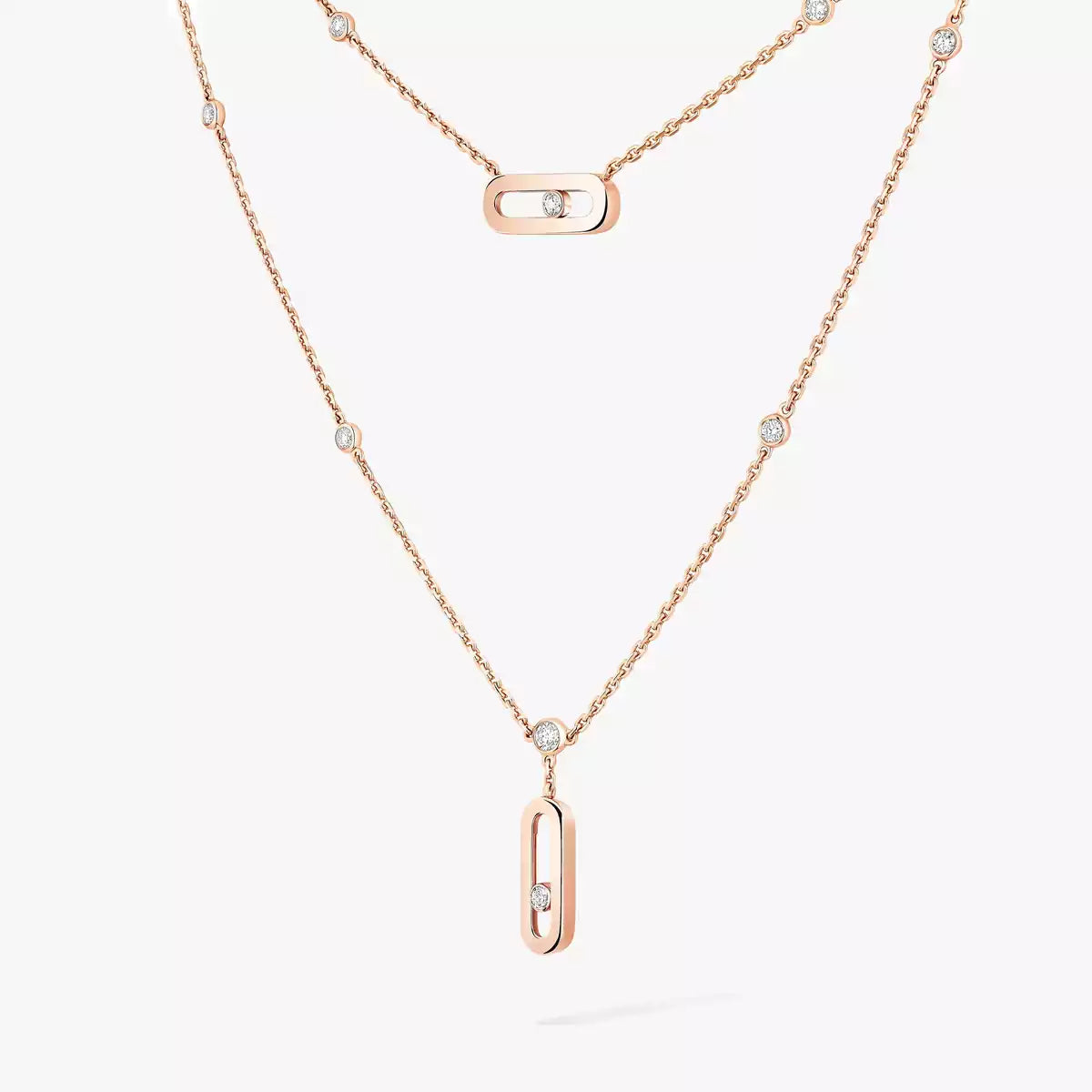 [Azure Tears]MOVE UNO DOUBLE-PENDANT NECKLACE