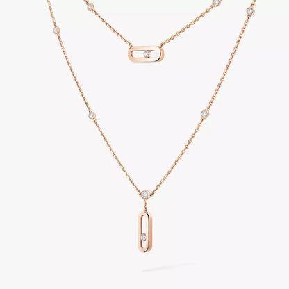 [Azure Tears]MOVE UNO DOUBLE-PENDANT NECKLACE