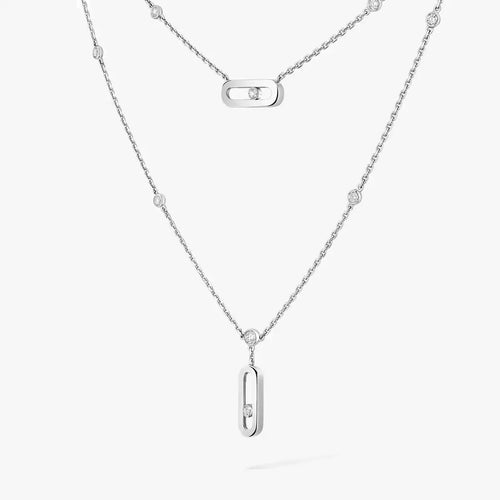 [Azure Tears]MOVE UNO DOUBLE-PENDANT NECKLACE