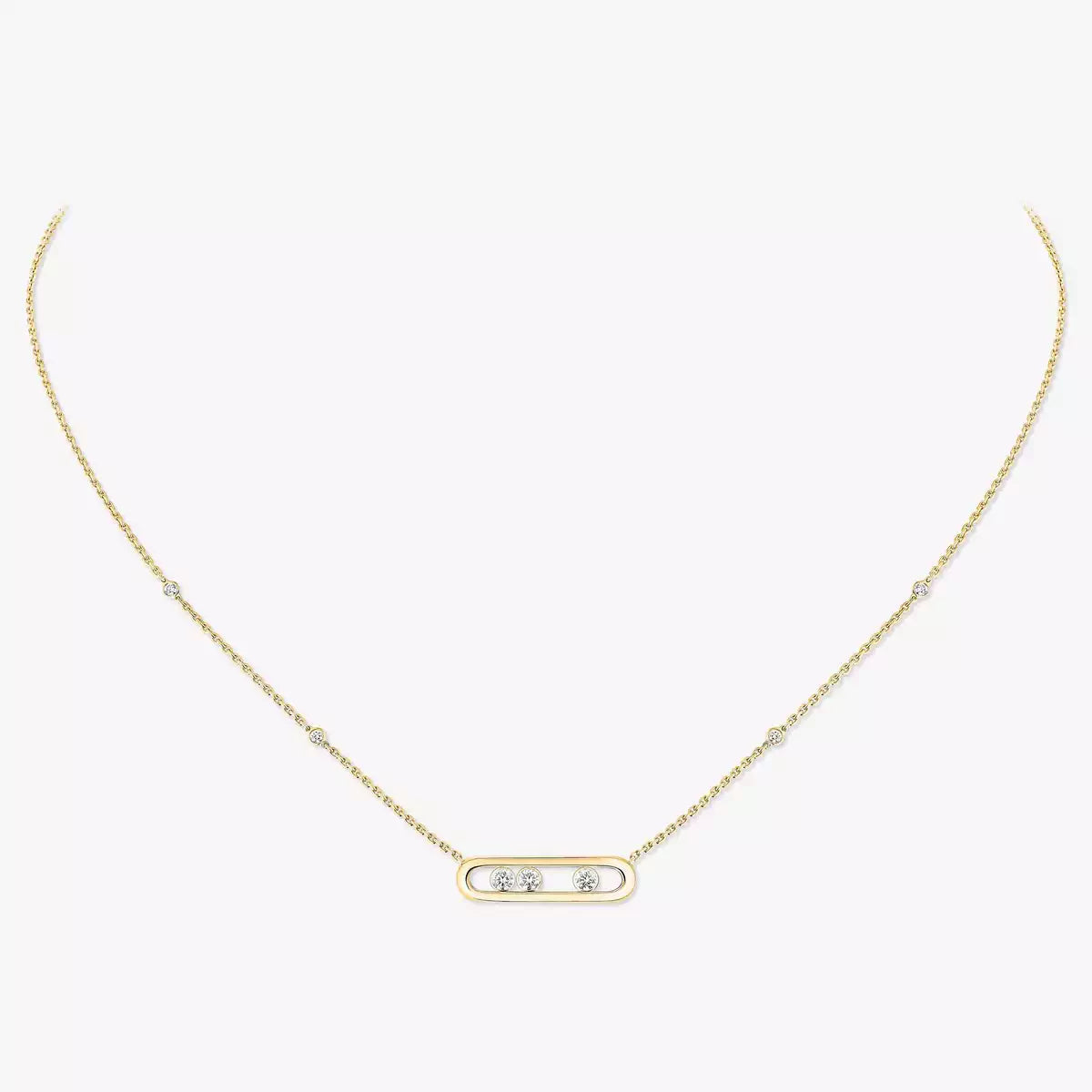 [Azure Tears]MOVE PAVÉ PENDANT 4 MOVING DIAMONDS NECKLACE