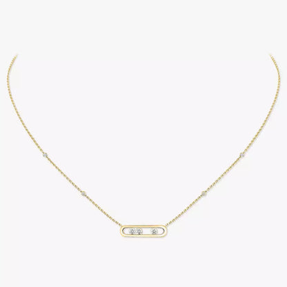[Azure Tears]MOVE PAVÉ PENDANT 4 MOVING DIAMONDS NECKLACE