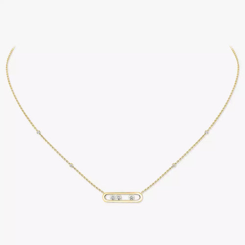 [Azure Tears]MOVE PAVÉ PENDANT 4 MOVING DIAMONDS NECKLACE