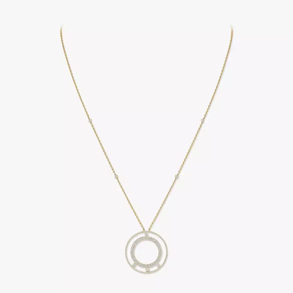 [Azure Tears]MOVE ROMANE LONG PAVÉ DIAMOND NECKLACE