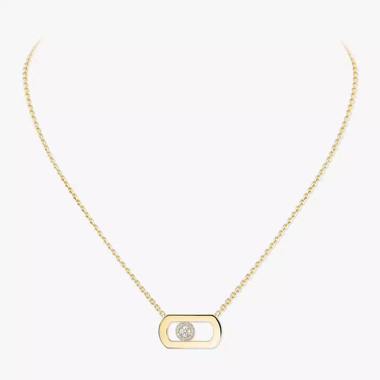 [Azure Tears]LARGE MOVE PENDANT SINGLE DIAMOND NECKLACE