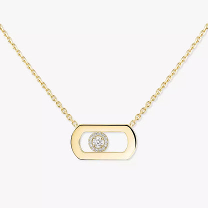 [Azure Tears]LARGE MOVE PENDANT SINGLE DIAMOND NECKLACE