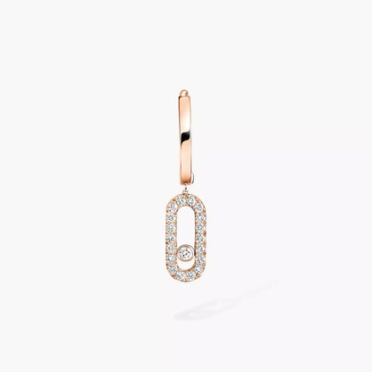 [Azure Tears]MOVE UNO SINGLE DIAMOND HOOP EARRINGS
