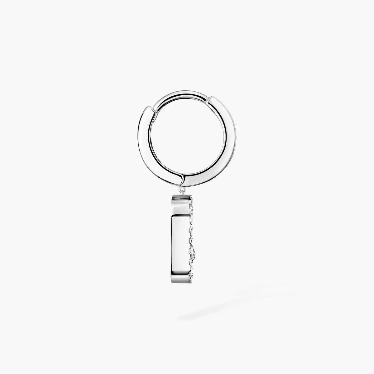 [Azure Tears]MOVE UNO SINGLE DIAMOND HOOP EARRINGS