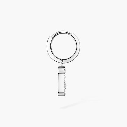 [Azure Tears]MOVE UNO SINGLE DIAMOND HOOP EARRINGS
