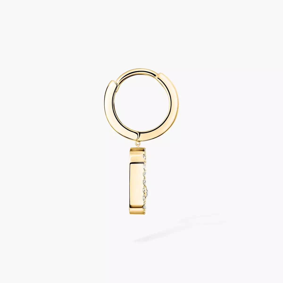 [Azure Tears]MOVE UNO SINGLE DIAMOND HOOP EARRINGS