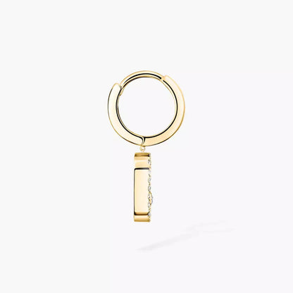 [Azure Tears]MOVE UNO SINGLE DIAMOND HOOP EARRINGS