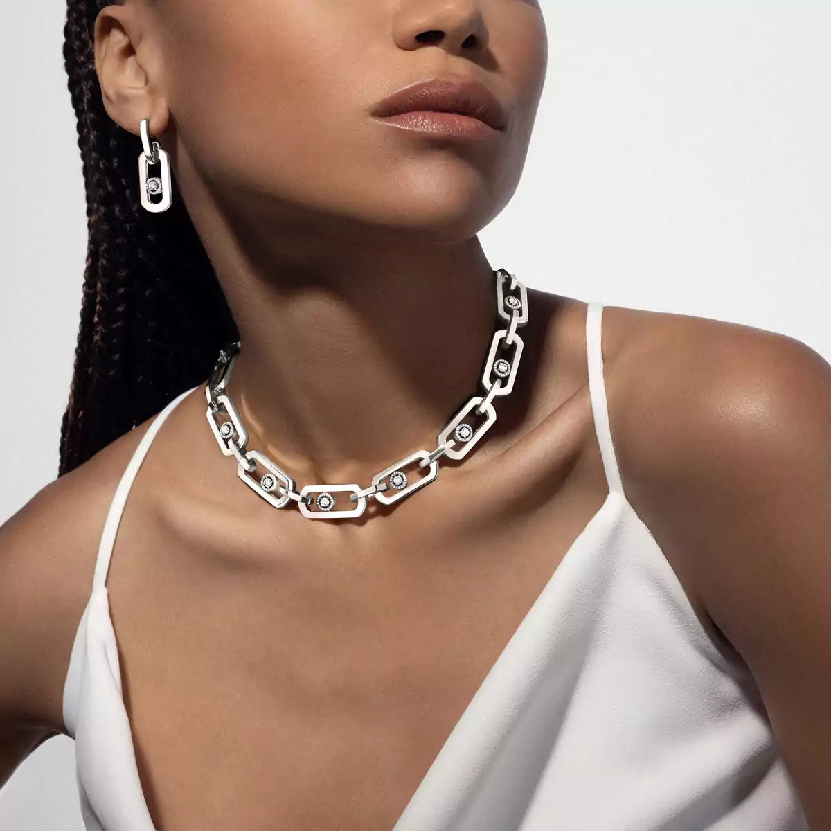 [Azure Tears]SO MOVE XL DIAMOND PENDANT EARRINGS