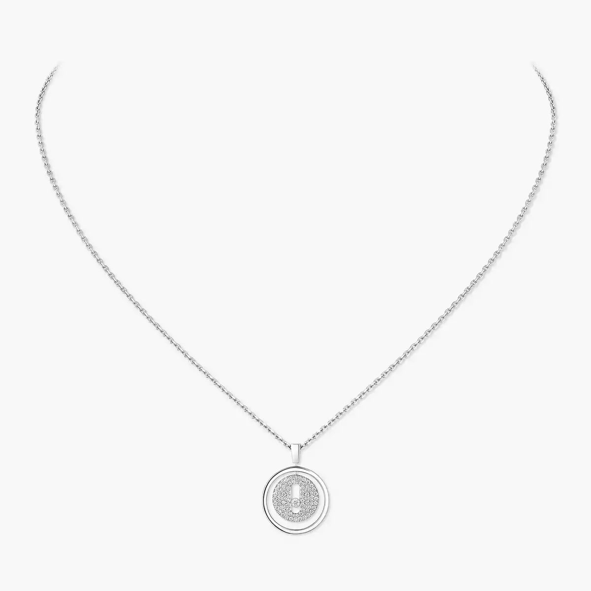 [Azure Tears]LUCKY MOVE FULL PAVÉ DIAMOND NECKLACE