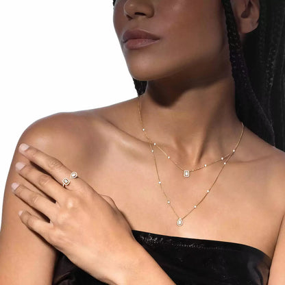 [Azure Tears]MY TWIN 2-ROW DIAMOND NECKLACE
