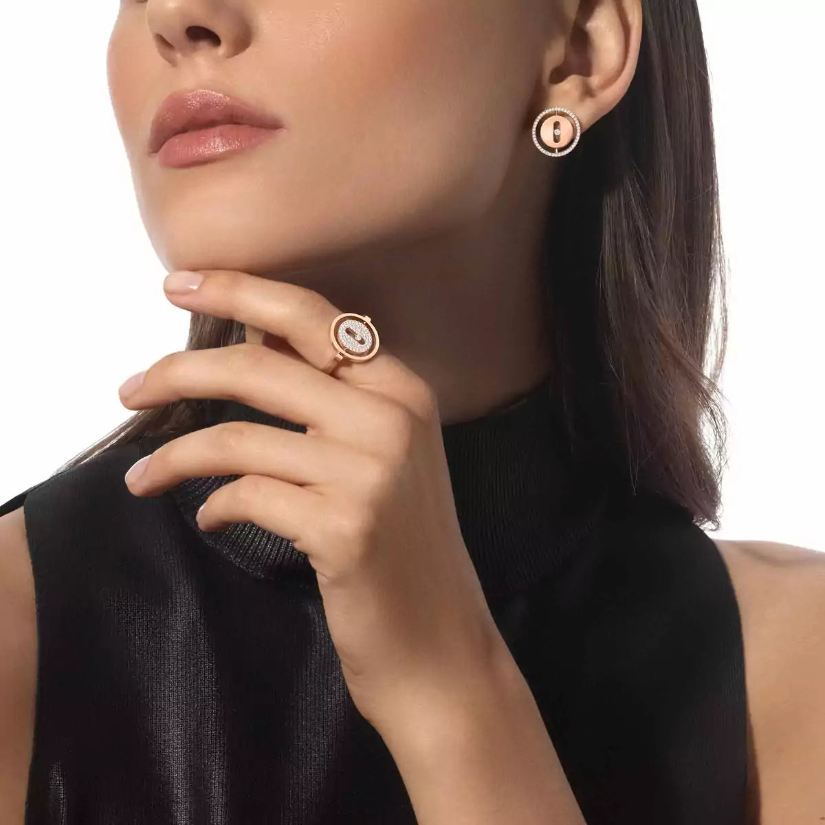 [Azure Tears]LUCKY MOVE DIAMOND EARRINGS