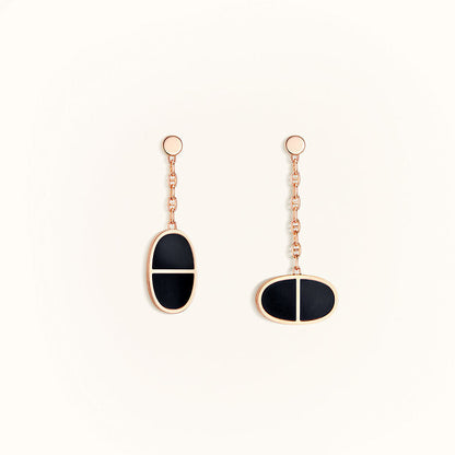 [Azure Tears]CHAINE VERSO BLACK CERAMIC EARRINGS