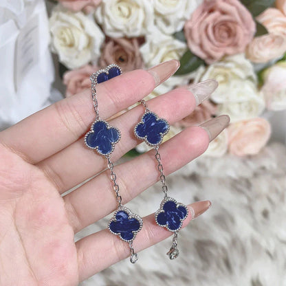 [Azure Tears]LUCKY CLOVER 5-MOTIF BRACELET - PIETERSITE COLLECTION