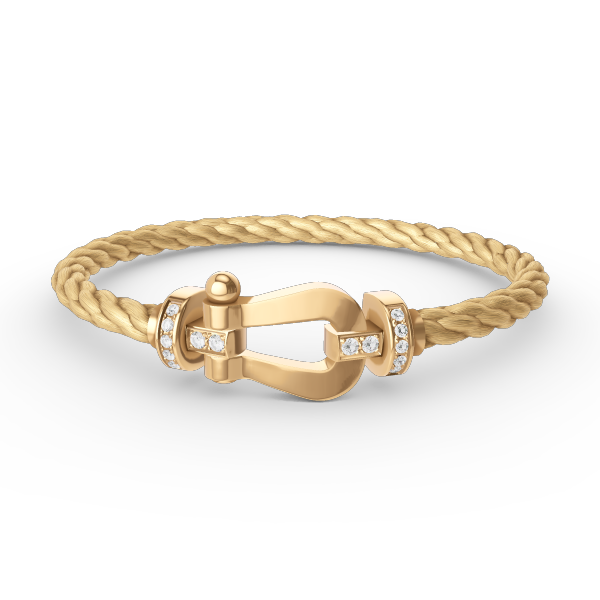 [Azure Tears]FORCE LARGE HORSESHOE HALF DIAMOND BRACELET - GOLD