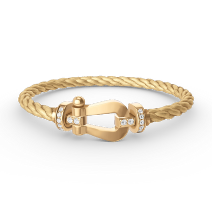 [Azure Tears]FORCE LARGE HORSESHOE HALF DIAMOND BRACELET - GOLD