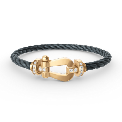 [Azure Tears]FORCE LARGE HORSESHOE HALF DIAMOND BRACELET - GOLD