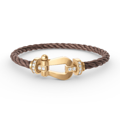 [Azure Tears]FORCE LARGE HORSESHOE HALF DIAMOND BRACELET - GOLD